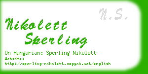 nikolett sperling business card